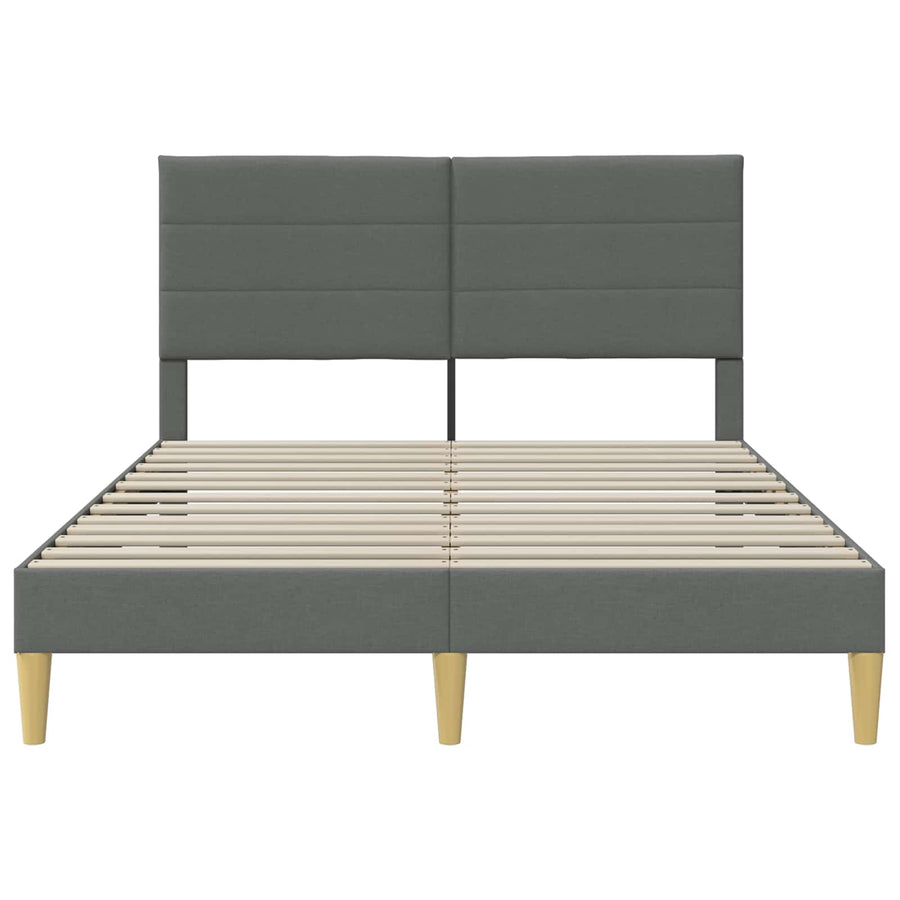 Bedframe met hoofdeinde Donkergrijs 140 x 190 cm Stof
