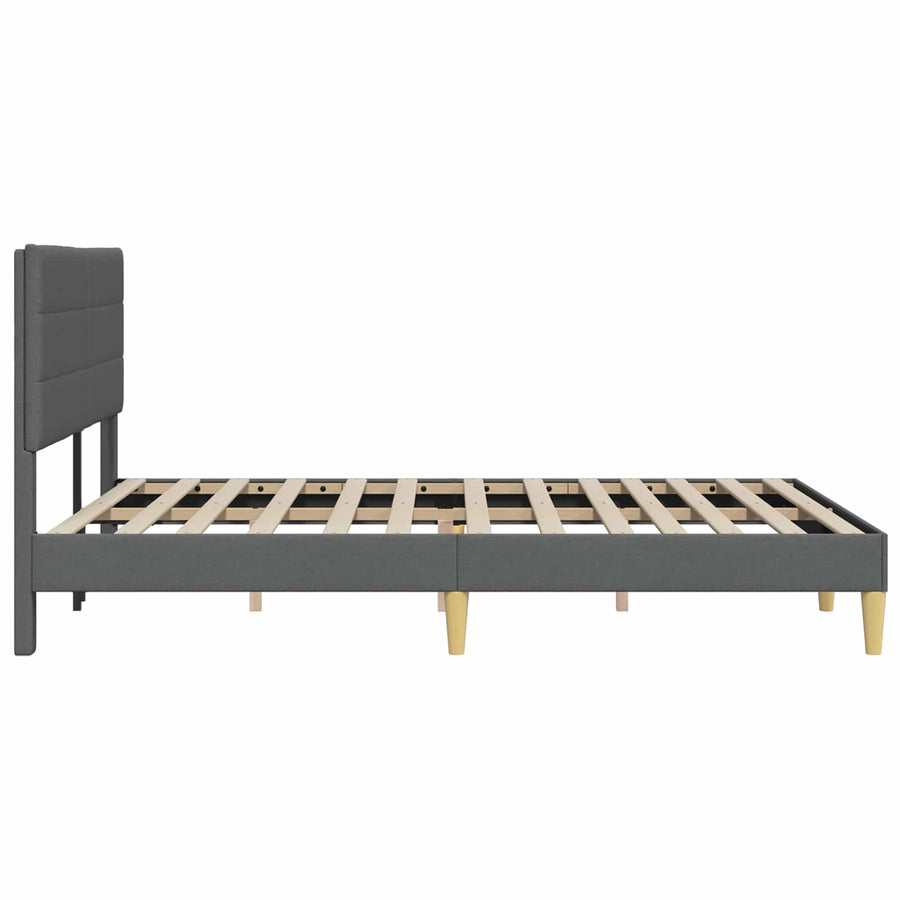 Bedframe met hoofdeinde Donkergrijs 140 x 190 cm Stof
