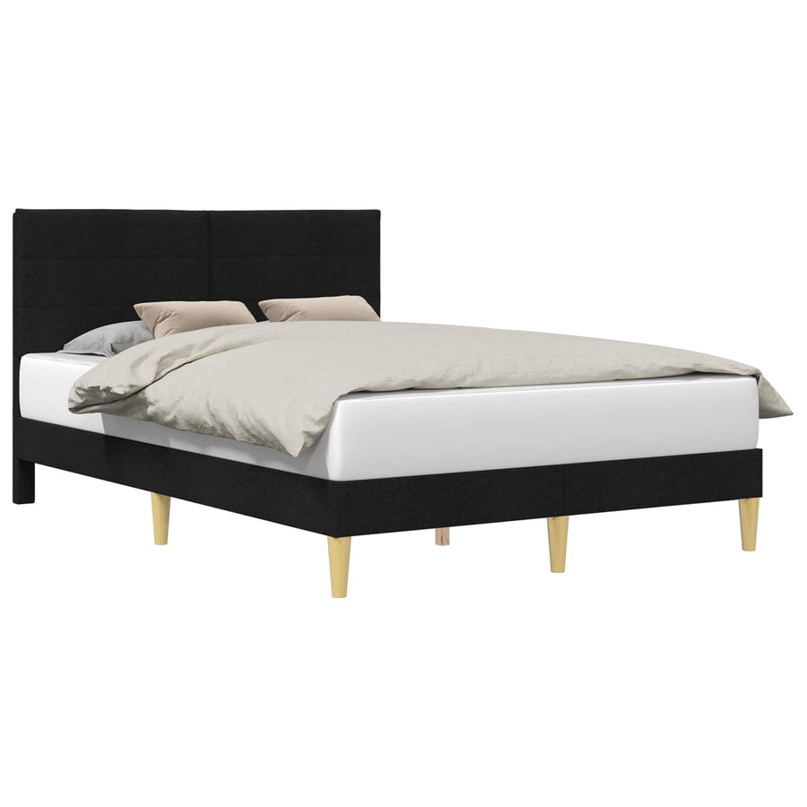 Bedframe met hoofdeinde Zwart 140 x 190 cm Stof