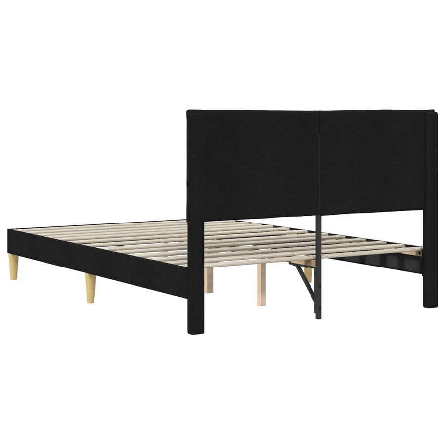 Bedframe met hoofdeinde Zwart 140 x 190 cm Stof