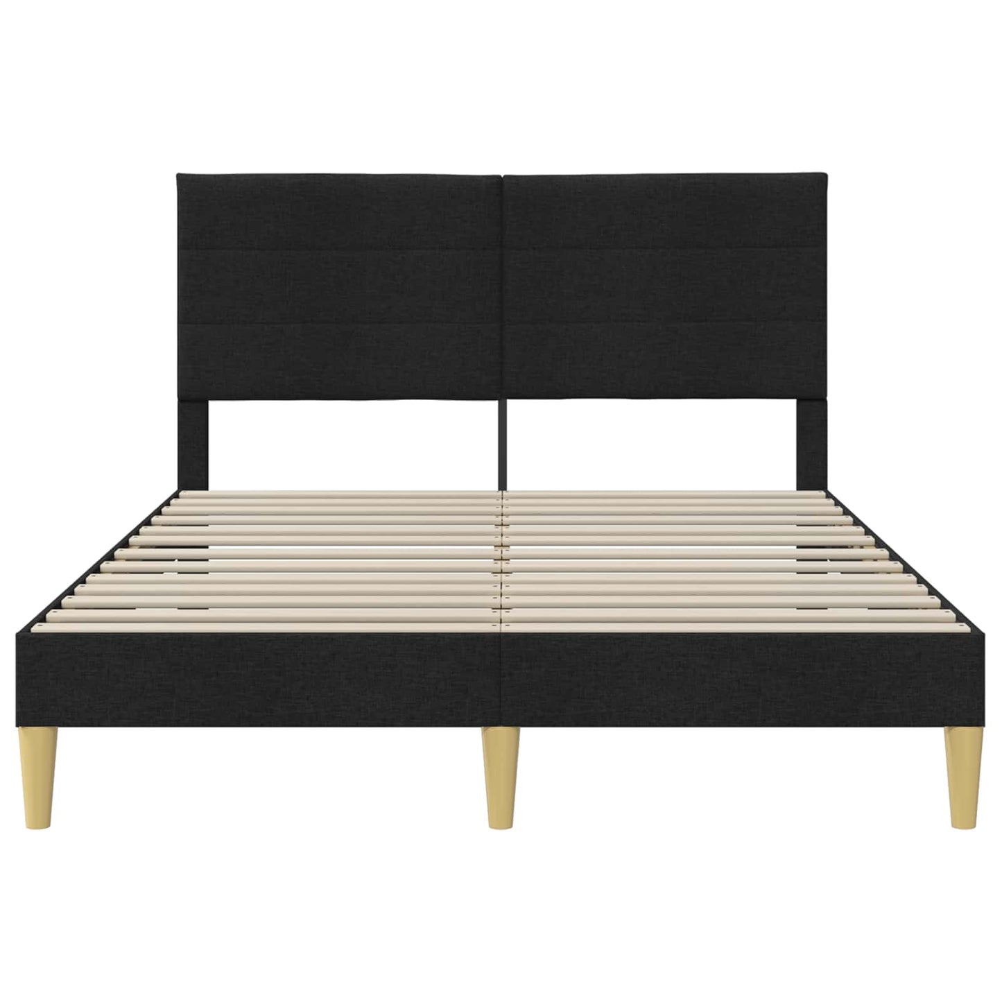 Bedframe met hoofdeinde Zwart 140 x 190 cm Stof