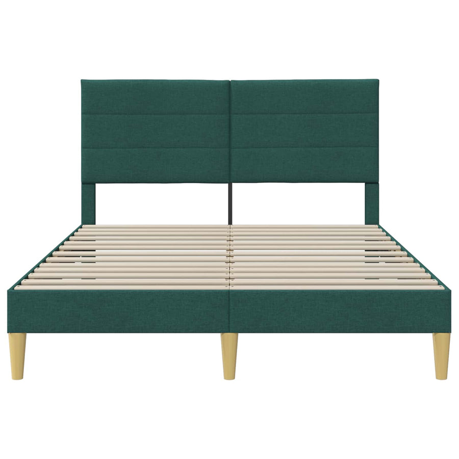Bedframe met hoofdeinde Donkergroen 140 x 190 cm Stof