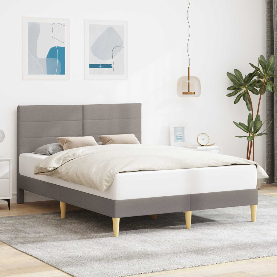 Bedframe met hoofdeinde Taupe 140 x 190 cm Stof