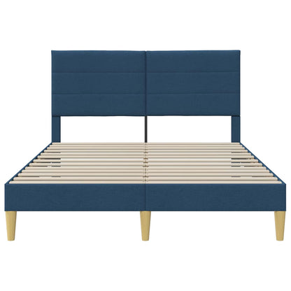 Bedframe met hoofdeinde Blauw 140 x 190 cm Stof