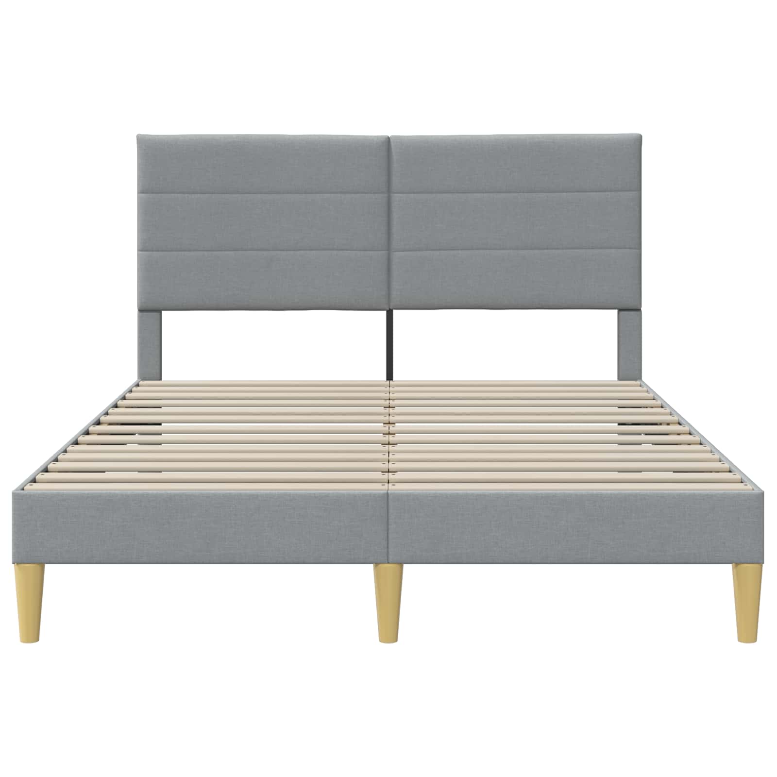 Bedframe met hoofdeinde Lichtgrijs 140 x 200 cm Stof