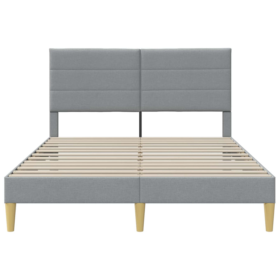 Bedframe met hoofdeinde Lichtgrijs 140 x 200 cm Stof