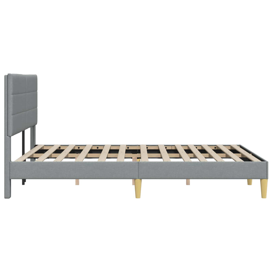 Bedframe met hoofdeinde Lichtgrijs 140 x 200 cm Stof