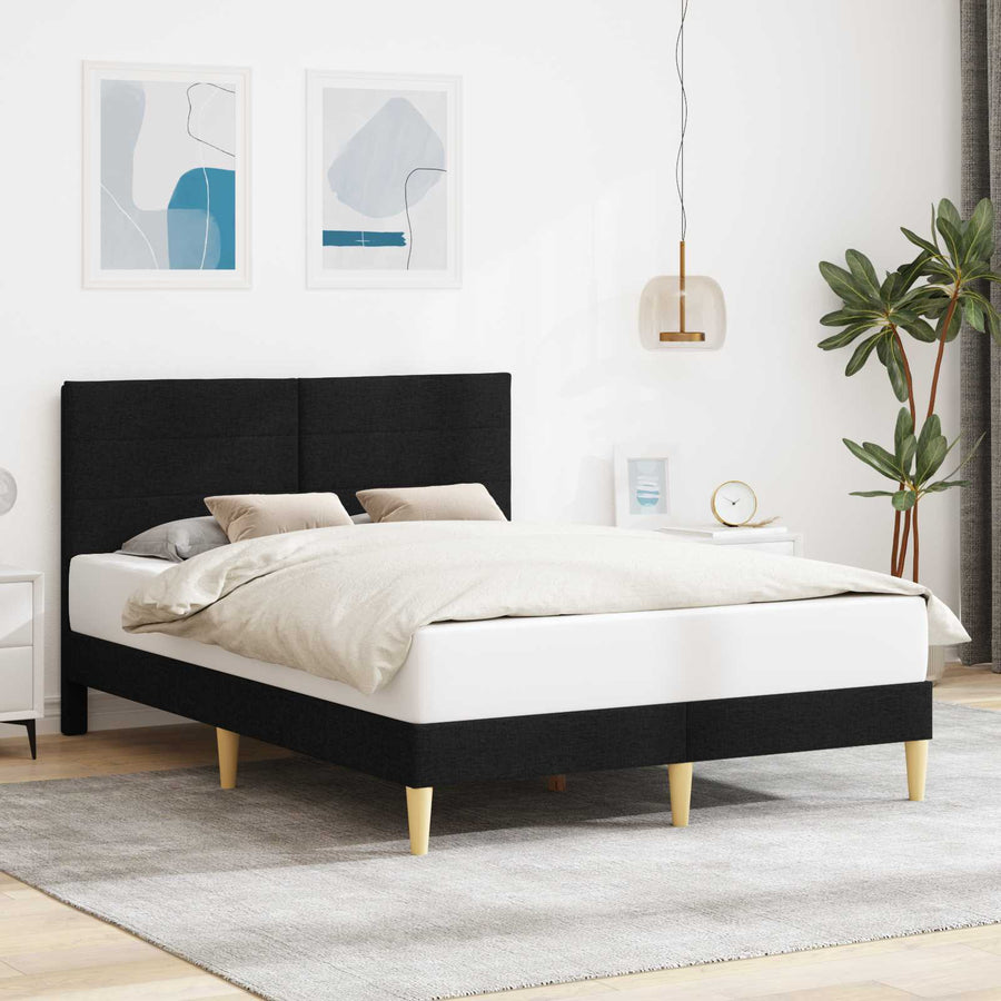 Bedframe met hoofdeinde Zwart 140 x 200 cm Stof