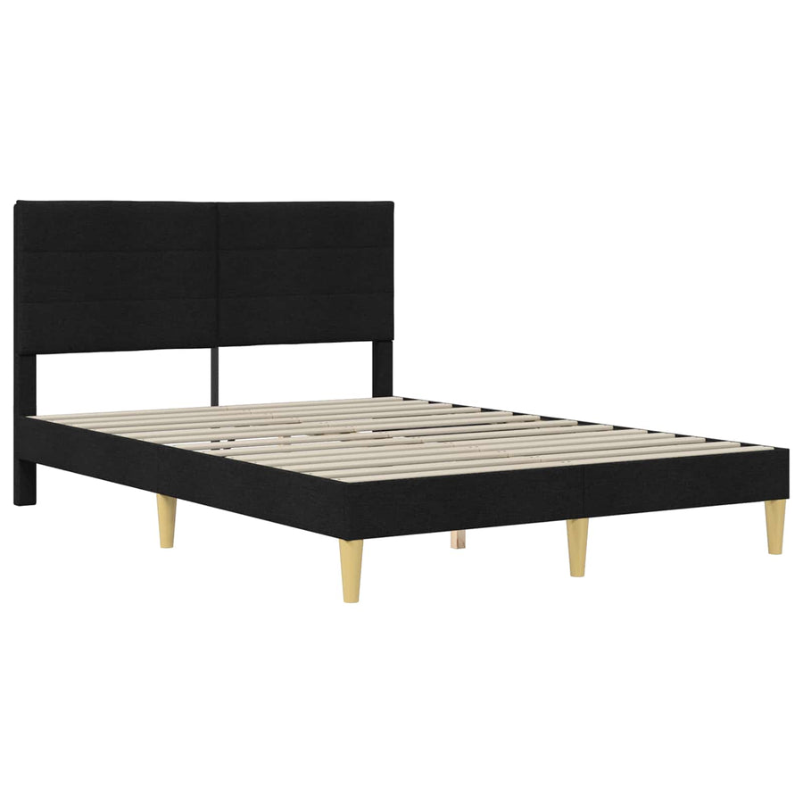 Bedframe met hoofdeinde Zwart 140 x 200 cm Stof
