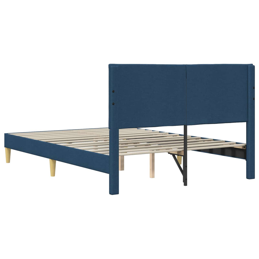 Bedframe met hoofdeinde Blauw 140 x 200 cm Stof