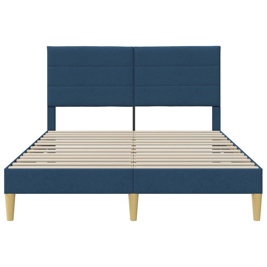 Bedframe met hoofdeinde Blauw 140 x 200 cm Stof