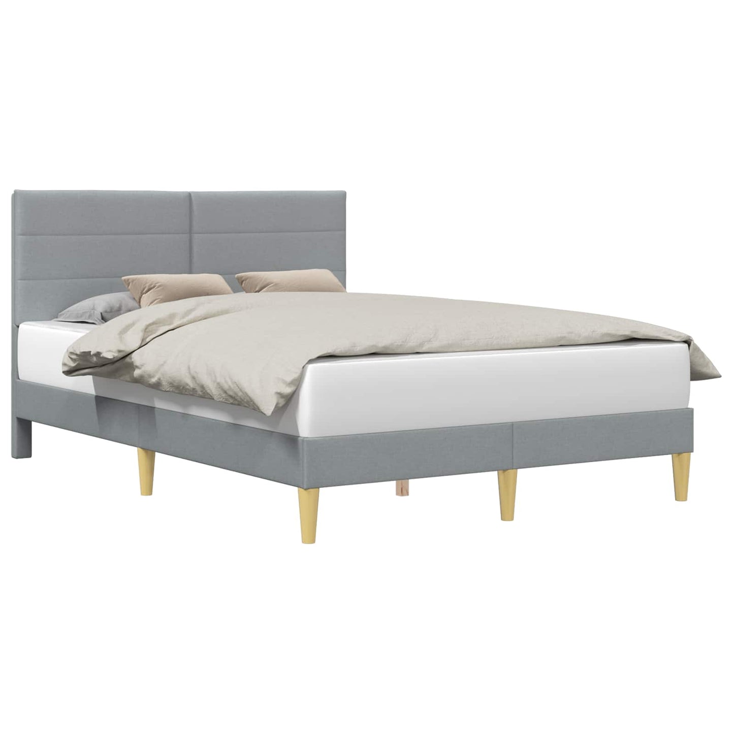 Bedframe met hoofdeinde Lichtgrijs 160 x 200 cm Stof