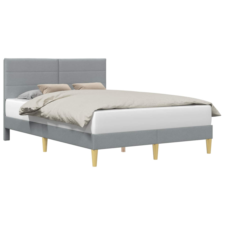 Bedframe met hoofdeinde Lichtgrijs 160 x 200 cm Stof