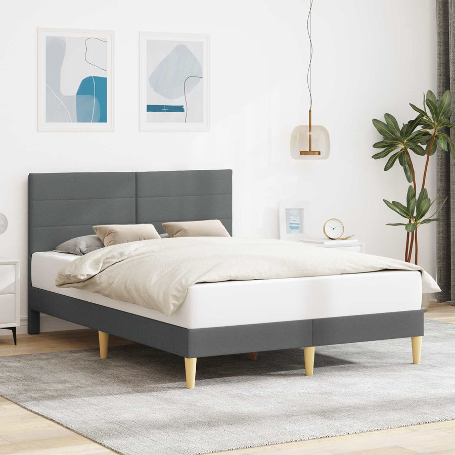 Bedframe met hoofdeinde Donkergrijs 160 x 200 cm Stof