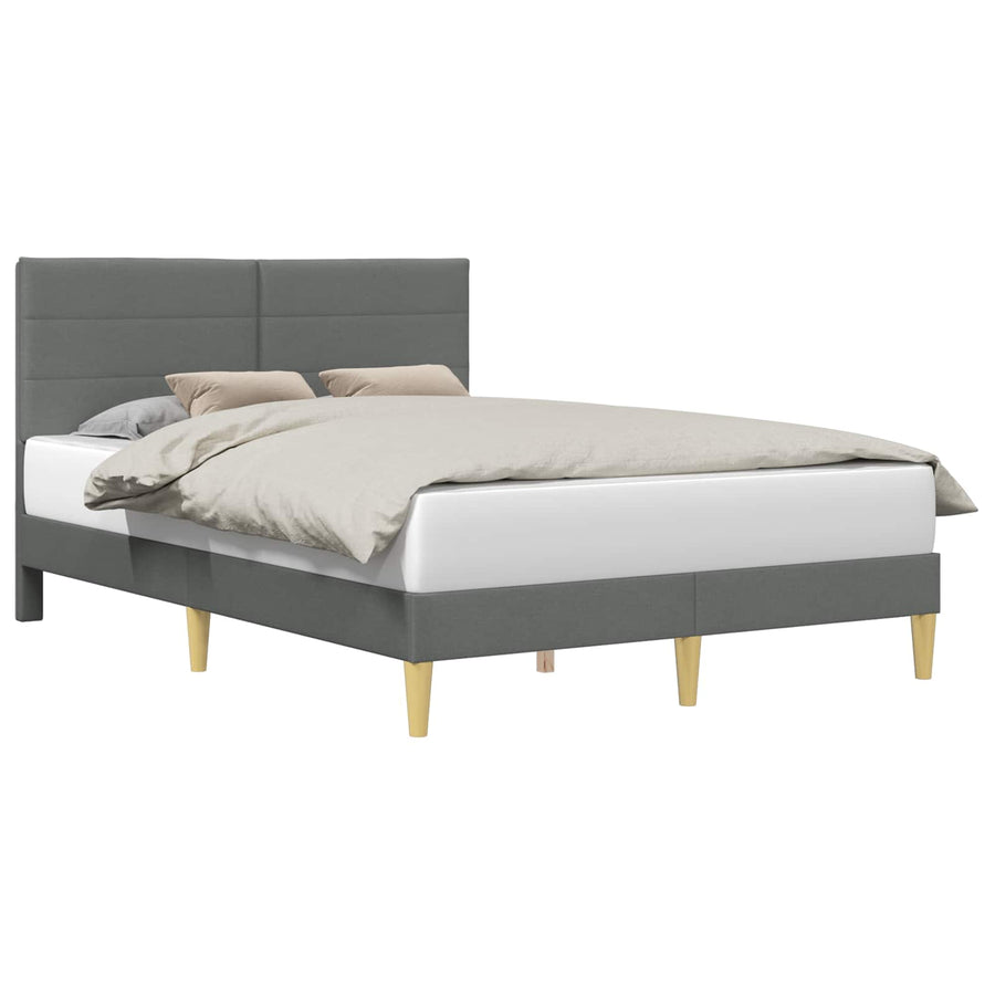 Bedframe met hoofdeinde Donkergrijs 160 x 200 cm Stof