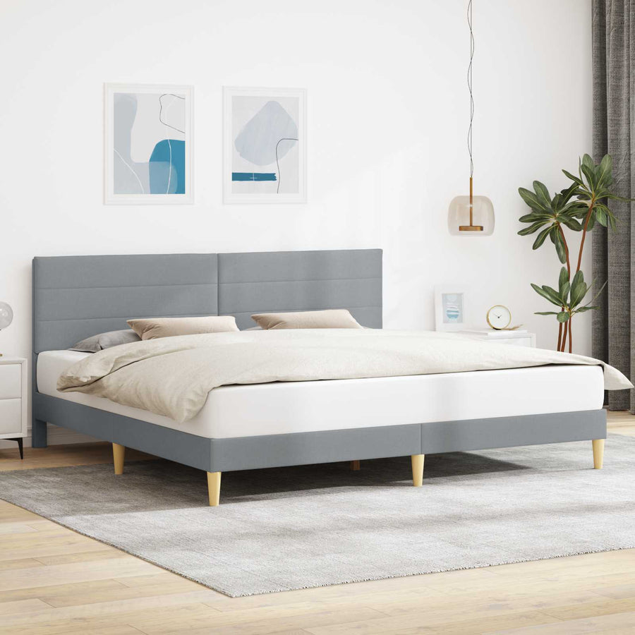 Bedframe met hoofdeinde Lichtgrijs 180 x 200 cm Stof
