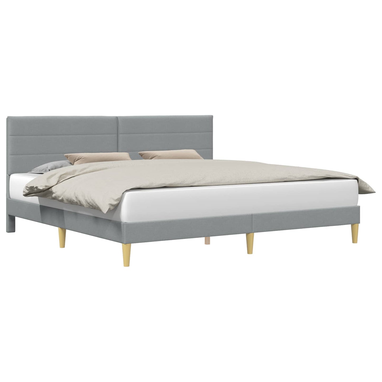Bedframe met hoofdeinde Lichtgrijs 180 x 200 cm Stof