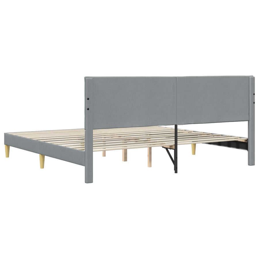 Bedframe met hoofdeinde Lichtgrijs 180 x 200 cm Stof