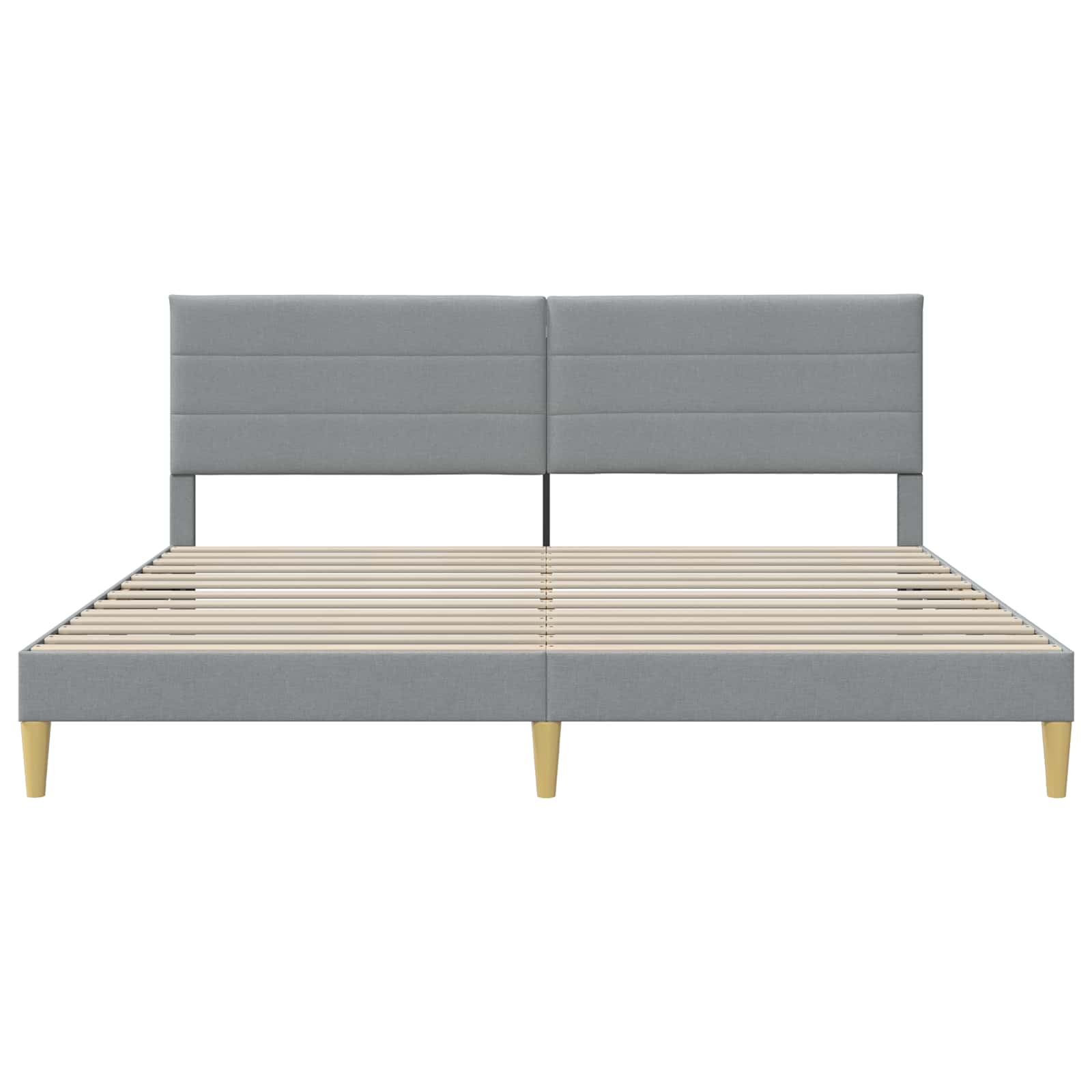 Bedframe met hoofdeinde Lichtgrijs 180 x 200 cm Stof