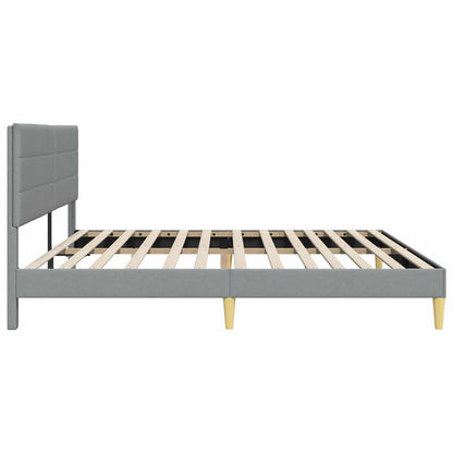 Bedframe met hoofdeinde Lichtgrijs 180 x 200 cm Stof