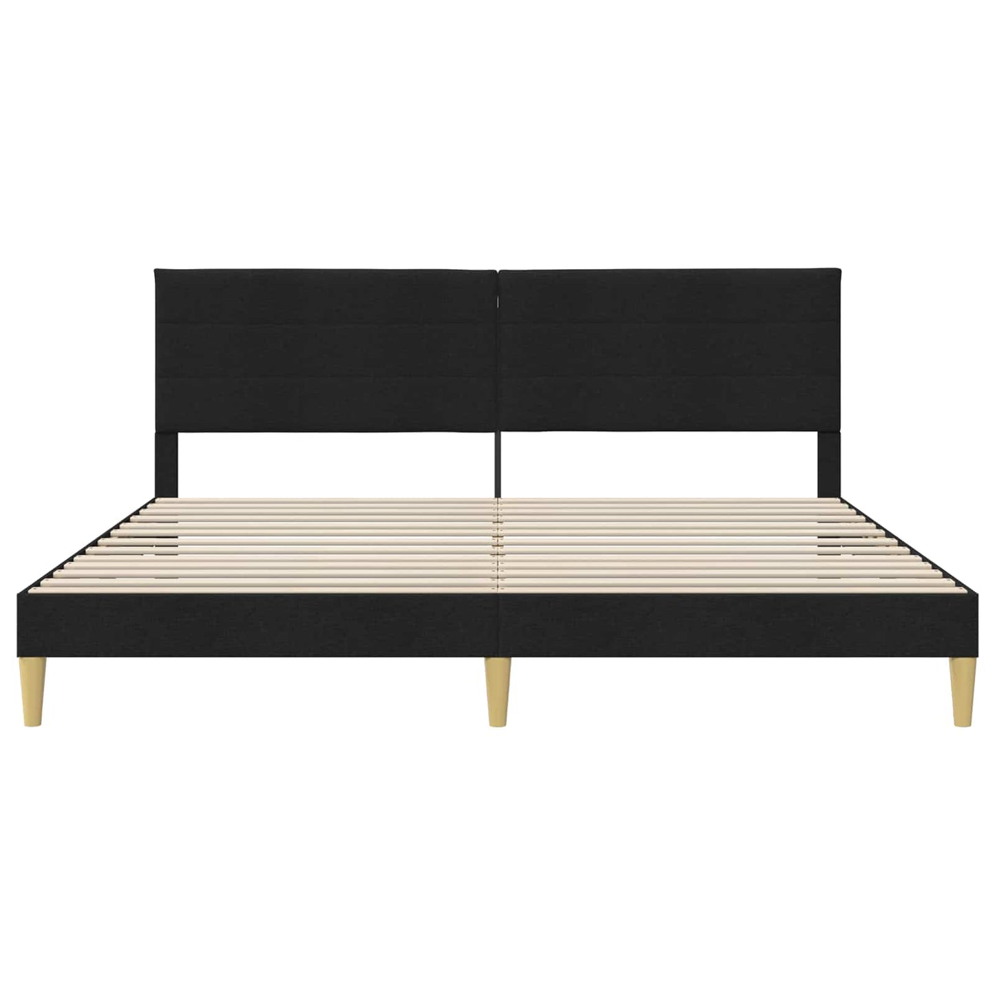 Bedframe met hoofdeinde Zwart 180 x 200 cm Stof