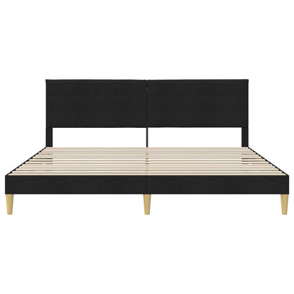 Bedframe met hoofdeinde Zwart 180 x 200 cm Stof
