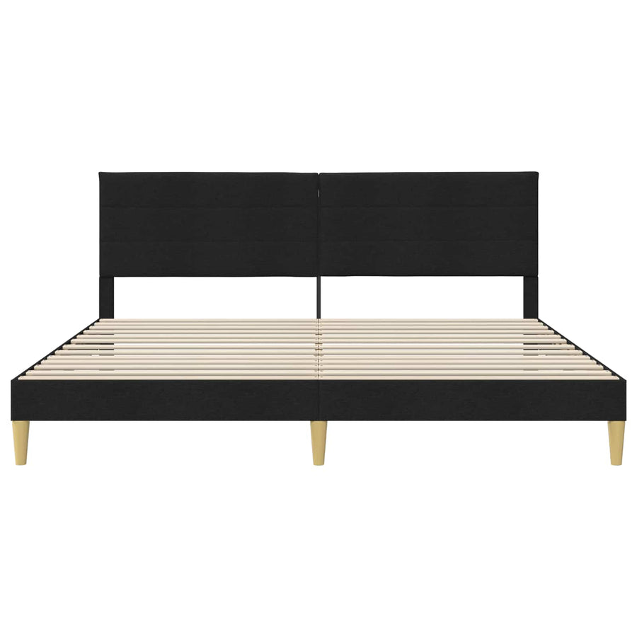 Bedframe met hoofdeinde Zwart 180 x 200 cm Stof
