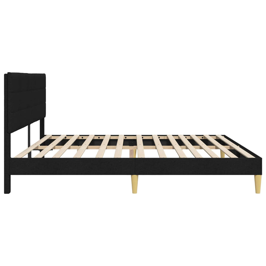 Bedframe met hoofdeinde Zwart 180 x 200 cm Stof