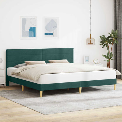 Bedframe met hoofdeinde Donkergroen 180 x 200 cm Stof