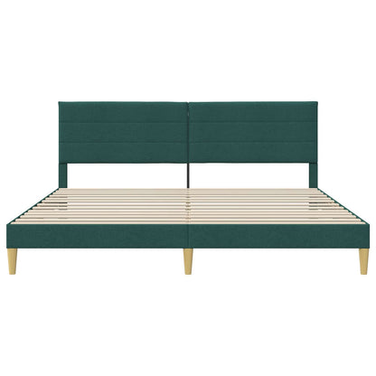 Bedframe met hoofdeinde Donkergroen 180 x 200 cm Stof