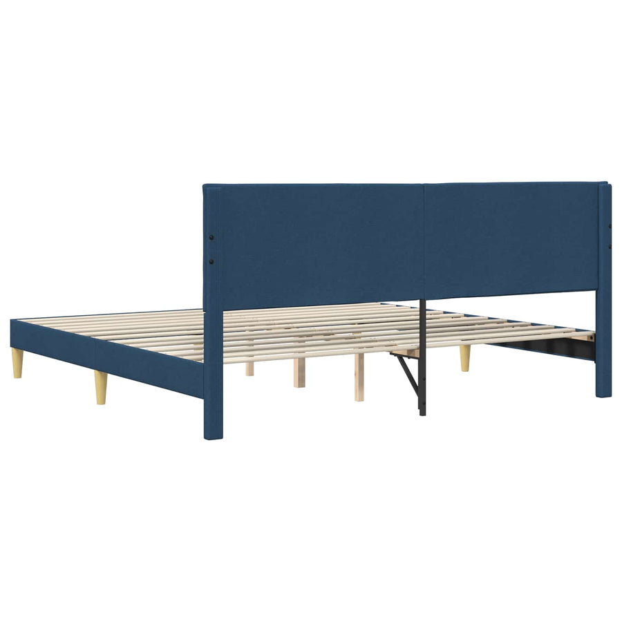 Bedframe met hoofdeinde Blauw 180 x 200 cm Stof