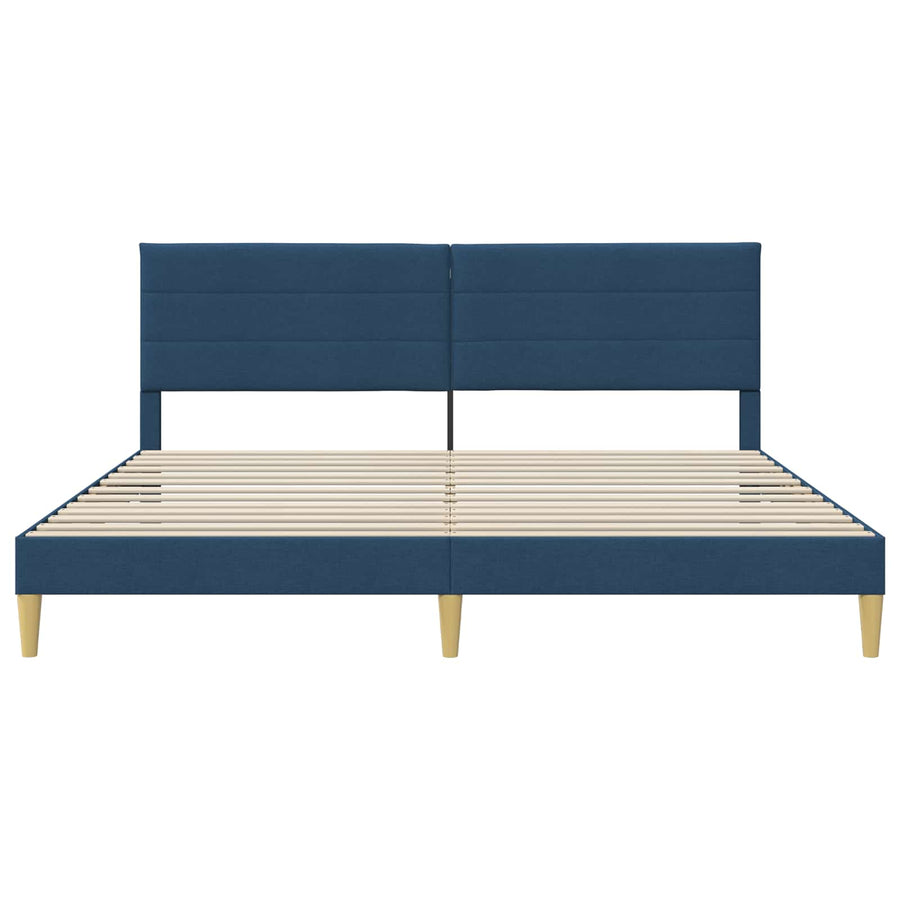 Bedframe met hoofdeinde Blauw 180 x 200 cm Stof