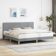 Bedframe met hoofdeinde Lichtgrijs 200 x 200 cm Stof