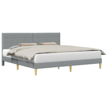 Bedframe met hoofdeinde Lichtgrijs 200 x 200 cm Stof