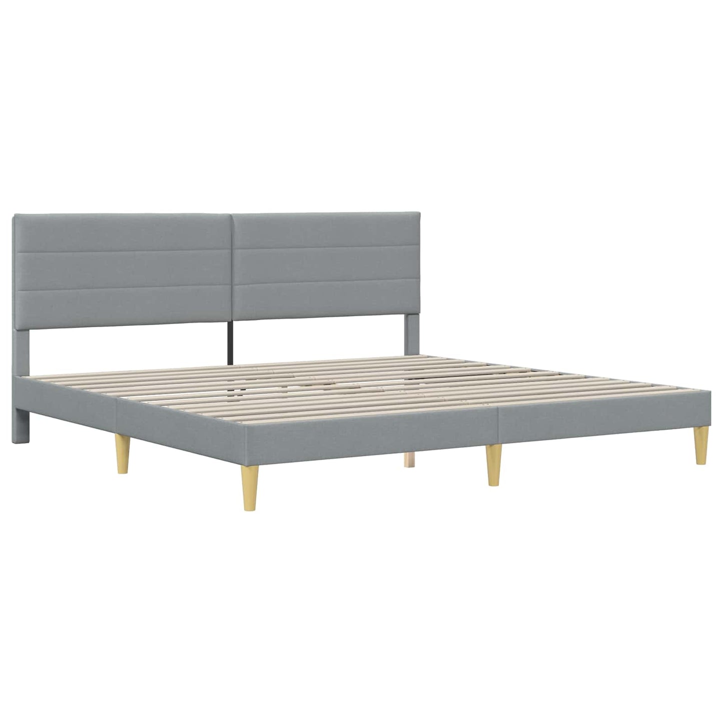 Bedframe met hoofdeinde Lichtgrijs 200 x 200 cm Stof