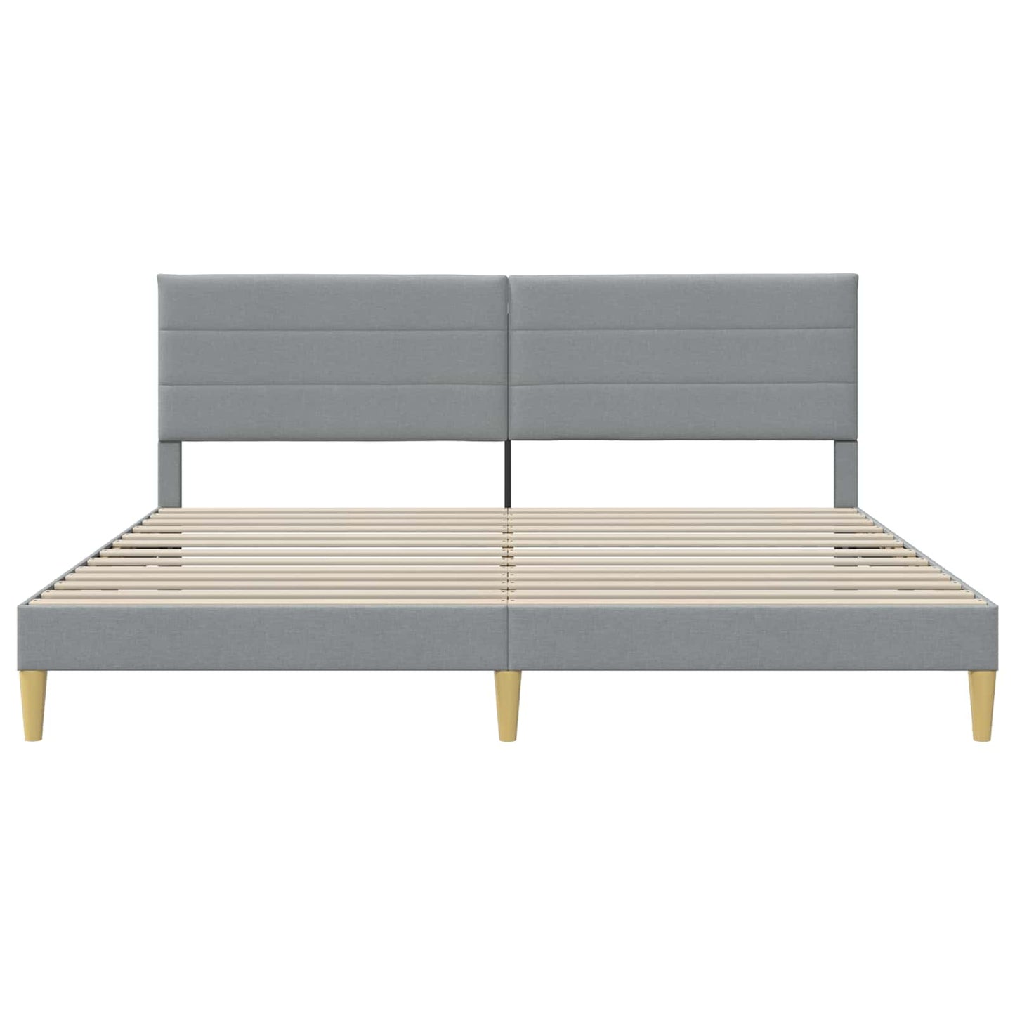 Bedframe met hoofdeinde Lichtgrijs 200 x 200 cm Stof
