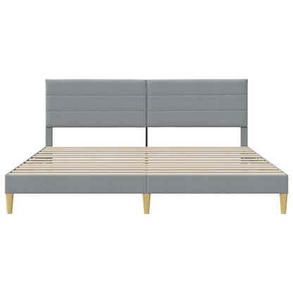 Bedframe met hoofdeinde Lichtgrijs 200 x 200 cm Stof