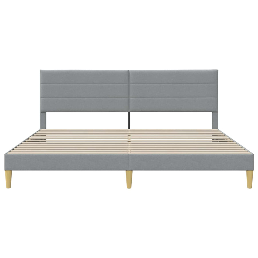 Bedframe met hoofdeinde Lichtgrijs 200 x 200 cm Stof