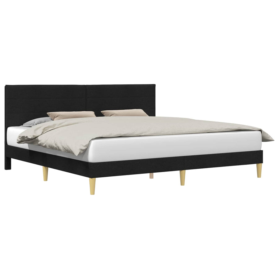 Bedframe met hoofdeinde Zwart 200 x 200 cm Stof
