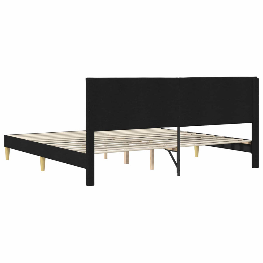 Bedframe met hoofdeinde Zwart 200 x 200 cm Stof