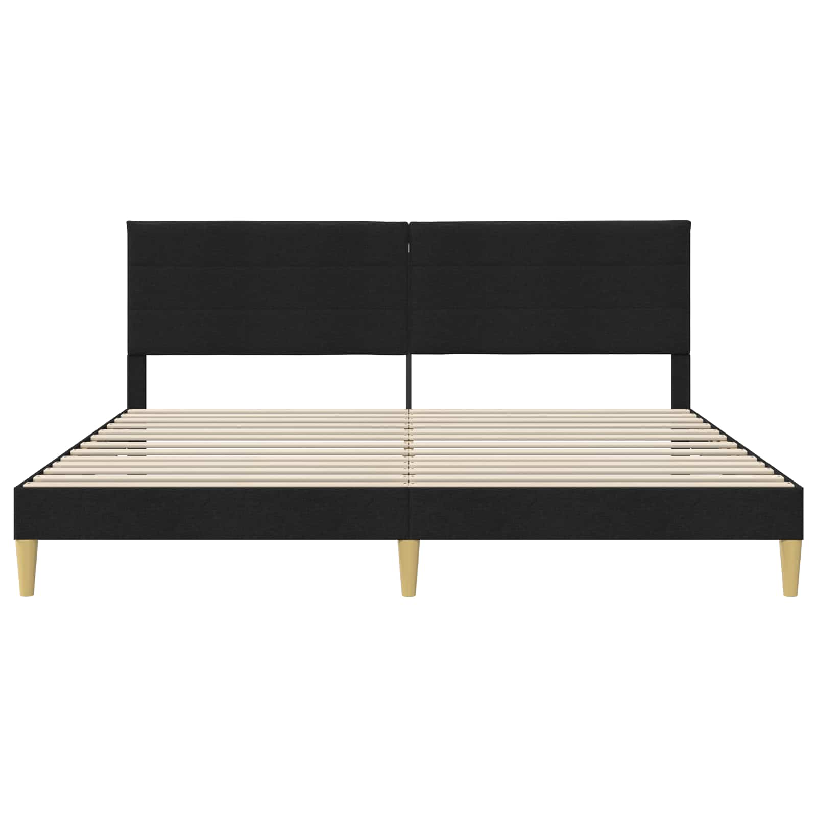 Bedframe met hoofdeinde Zwart 200 x 200 cm Stof