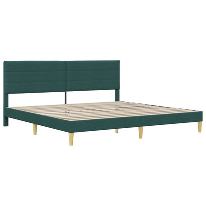 Bedframe met hoofdeinde Donkergroen 200 x 200 cm Stof