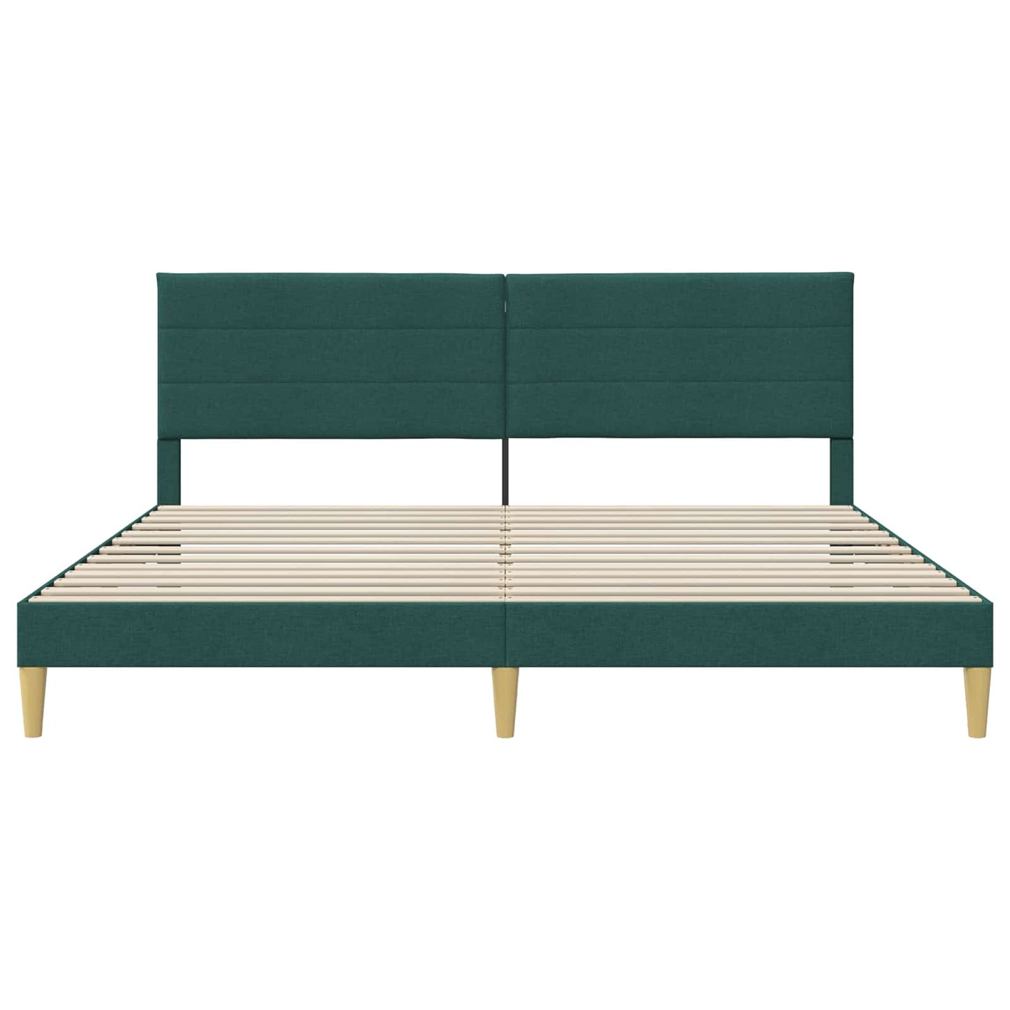 Bedframe met hoofdeinde Donkergroen 200 x 200 cm Stof