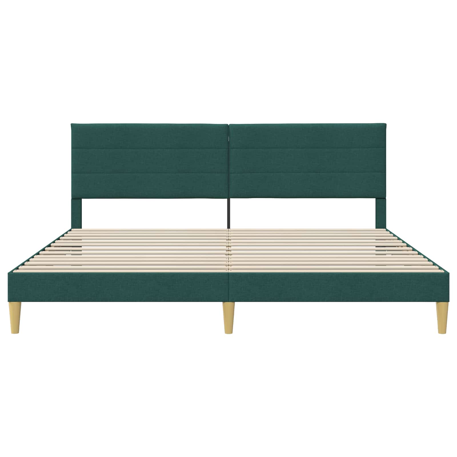 Bedframe met hoofdeinde Donkergroen 200 x 200 cm Stof