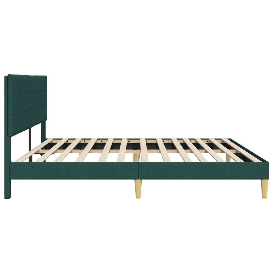 Bedframe met hoofdeinde Donkergroen 200 x 200 cm Stof