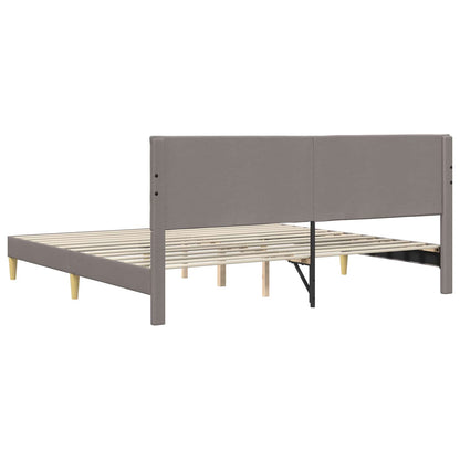 Bedframe met hoofdeinde Taupe 200 x 200 cm Stof