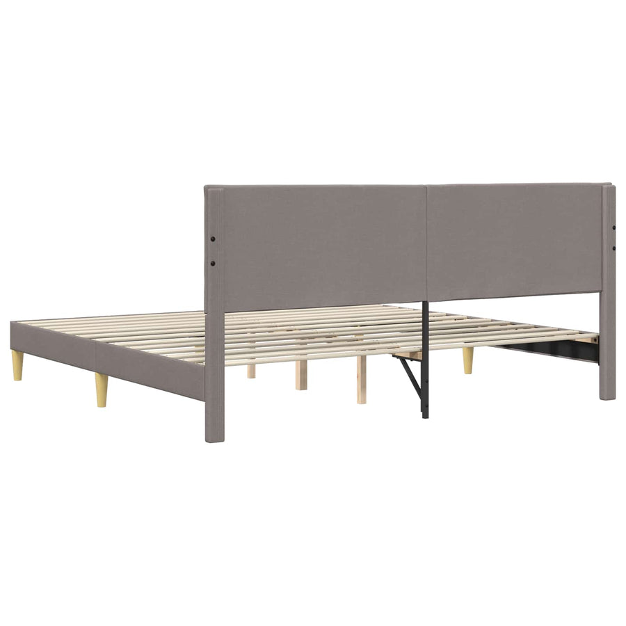 Bedframe met hoofdeinde Taupe 200 x 200 cm Stof