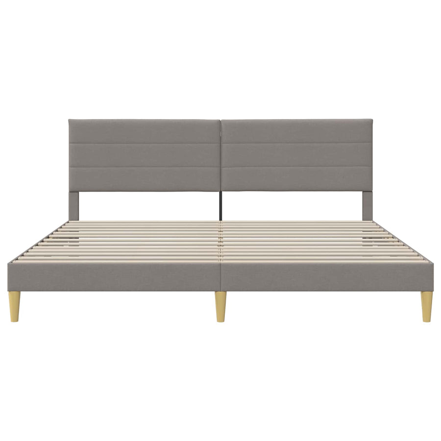 Bedframe met hoofdeinde Taupe 200 x 200 cm Stof