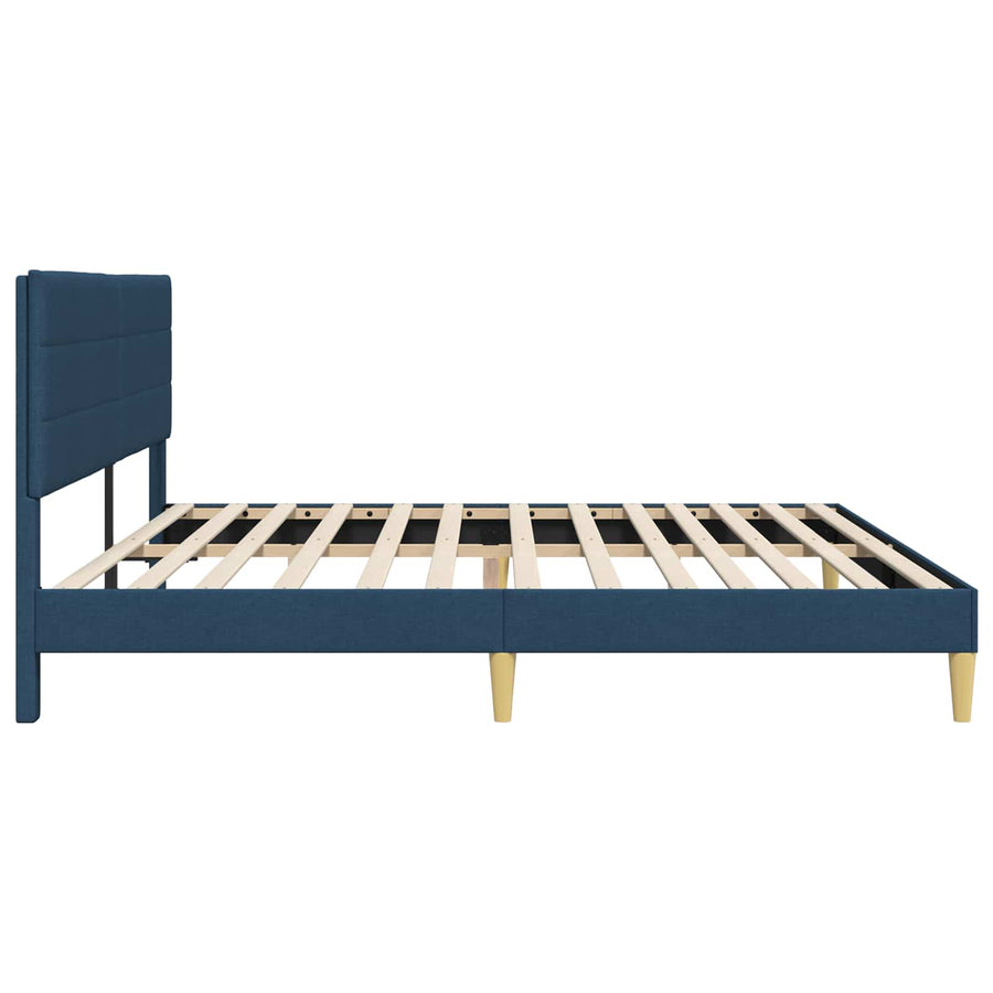 Bedframe met hoofdeinde Blauw 200 x 200 cm Stof