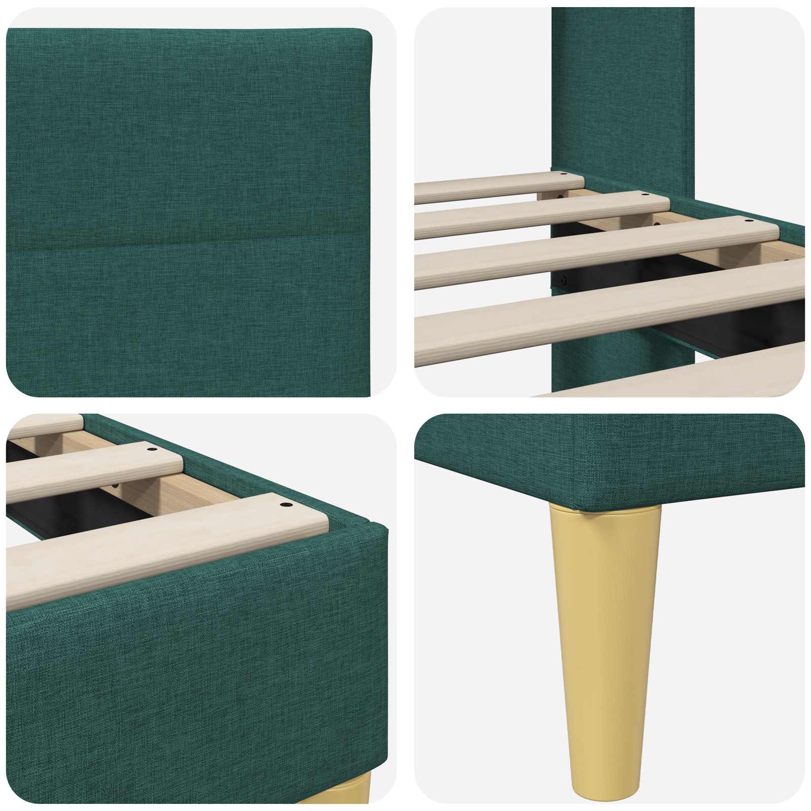 Bedframe met hoofdeinde Donkergrijs 137 x 190 cm Stof